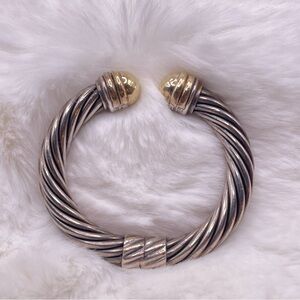 David Yurman 14k gold/925 Rope bangle